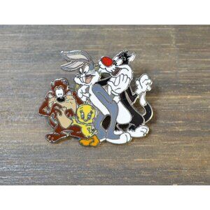 1990's Looney Tunes Pin Warner Brothers Taz Tweety Bugs Sylvester Characters Vtg